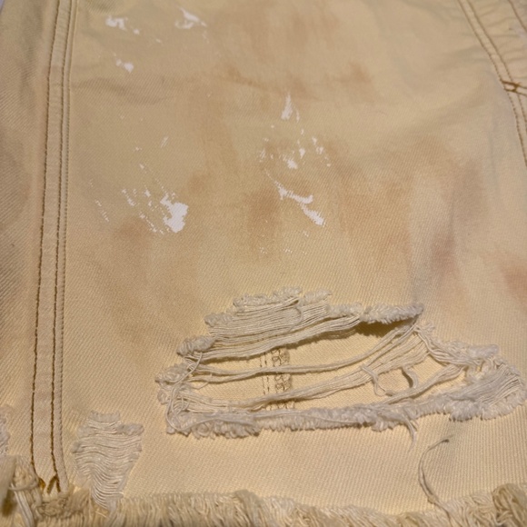 Free People Parker Wrap Butter Cream Distressed Denim Mini Skirt Size 27 New NWT - Picture 4 of 15